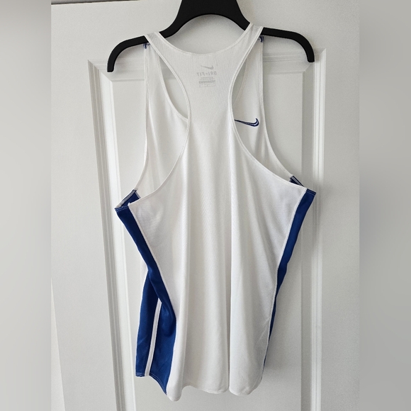 Nike Dri-Fit Tank Top, White with Blue Design, Size Large - Picture 3 of 3